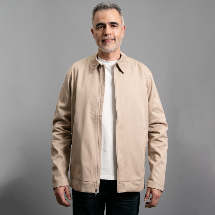 chumpa khaki estructura plana marca monkey jackets slim 145193 372355 1