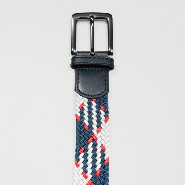 cincho azul blanco y rojo diseno trenzado marca buckle cl sico 154168 289215 2