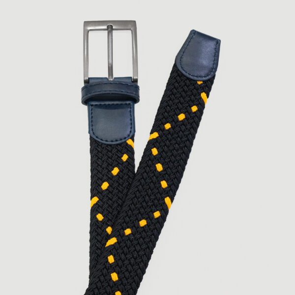 cincho azul y amarillo diseno trenzado marca buckle cl sico 147443 AZUAMA 1