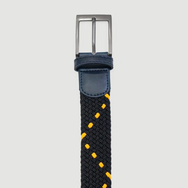 cincho azul y amarillo diseno trenzado marca buckle cl sico 147443 AZUAMA 2
