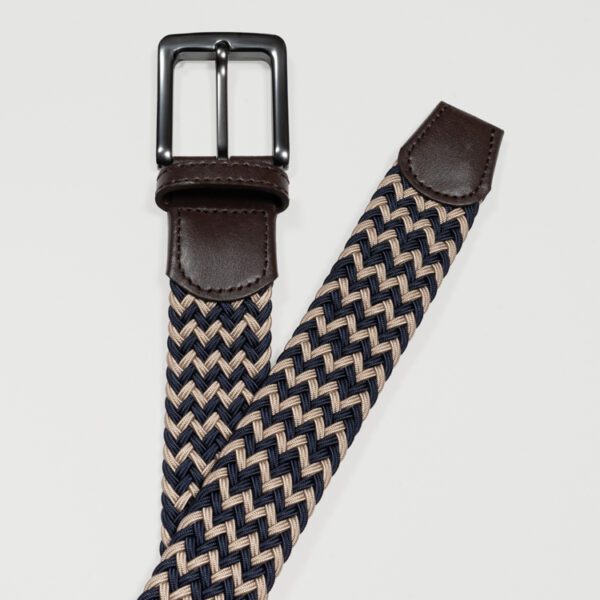 cincho beige y azul diseno trenzado marca buckle cl sico 149691 BEIAZU 1