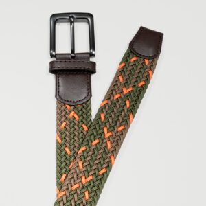 cincho verde y naranja diseno trenzado marca buckle cl sico 154164 289216 1