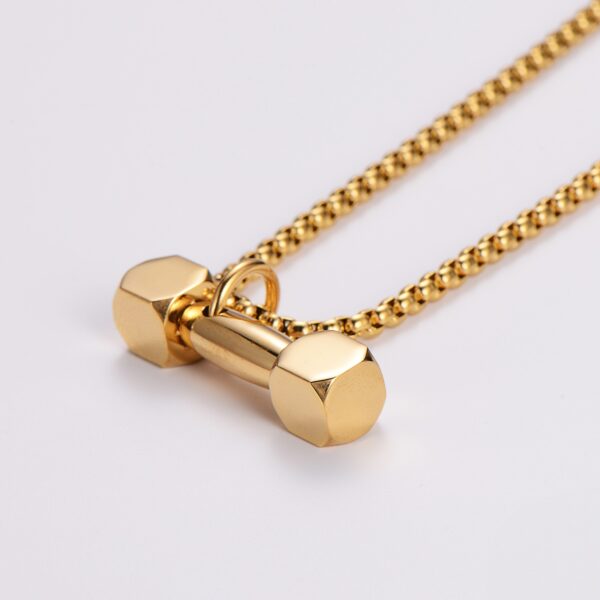 collar dorado diseno de mancuerna marca calak cl sico 157795 DORADO 1