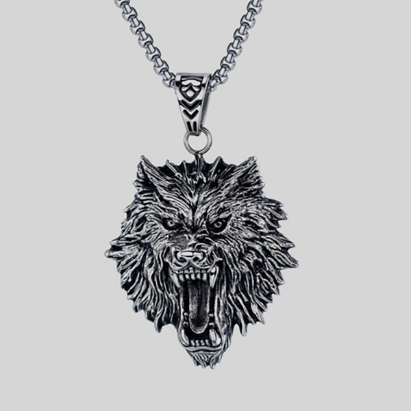 collar gris estilo lobo solitario marca calak cl sico 142234 GRIS 1