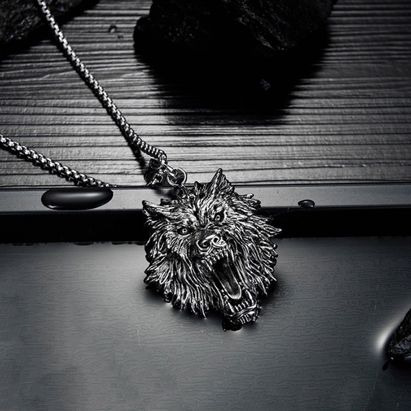 collar gris estilo lobo solitario marca calak cl sico 142234 GRIS 2
