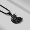 collar negro estilo wolf moon silver marca calak cl sico 142216 NEGRO 1