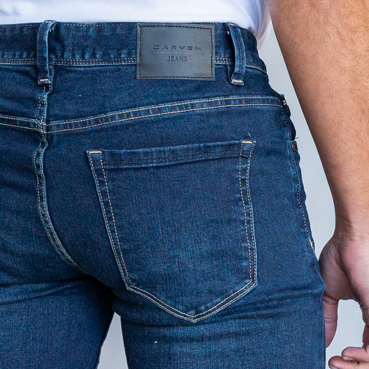 jeans azul diseno lavado oscuro marca carven slim 134962 AZUL 4