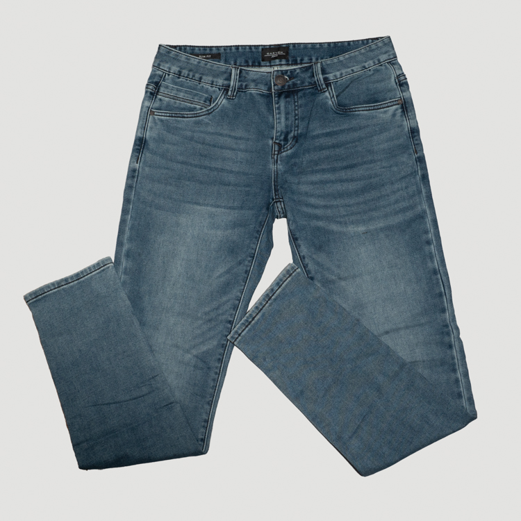 jeans azul estructura labrada marca carven slim 136496 368040 1