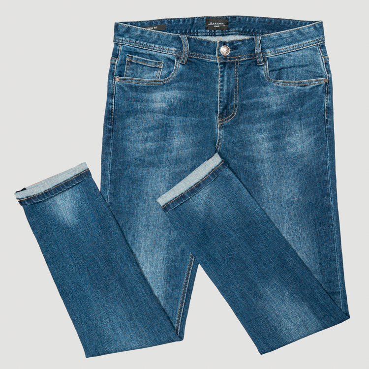 jeans azul estructura labrada marca carven slim 147571 AZUL 1