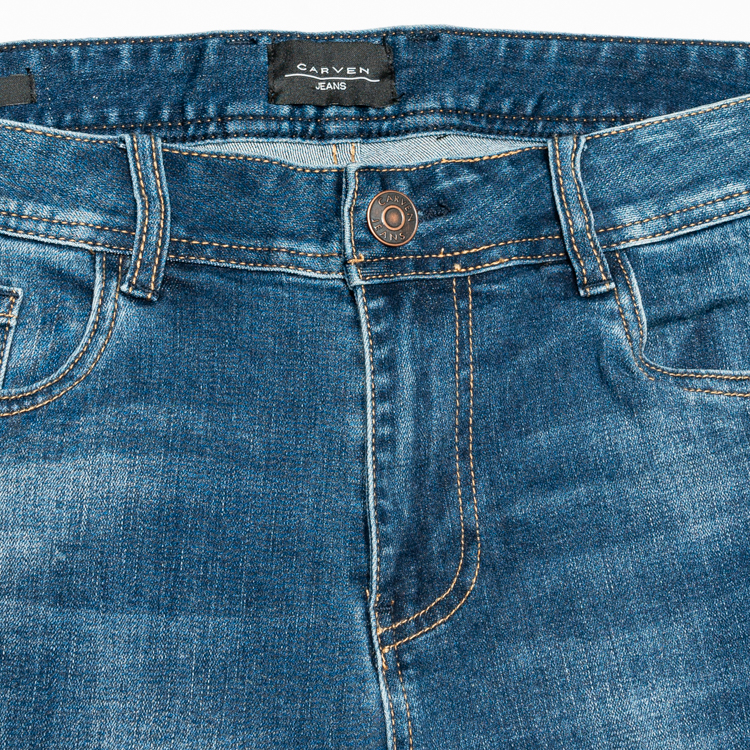 jeans azul estructura labrada marca carven slim 147571 AZUL 2