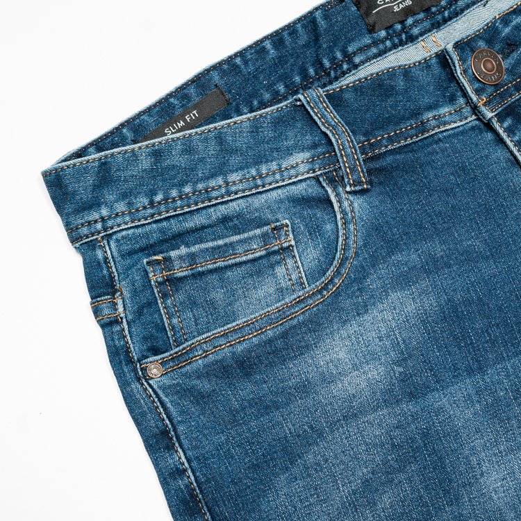 jeans azul estructura labrada marca carven slim 147571 AZUL 4