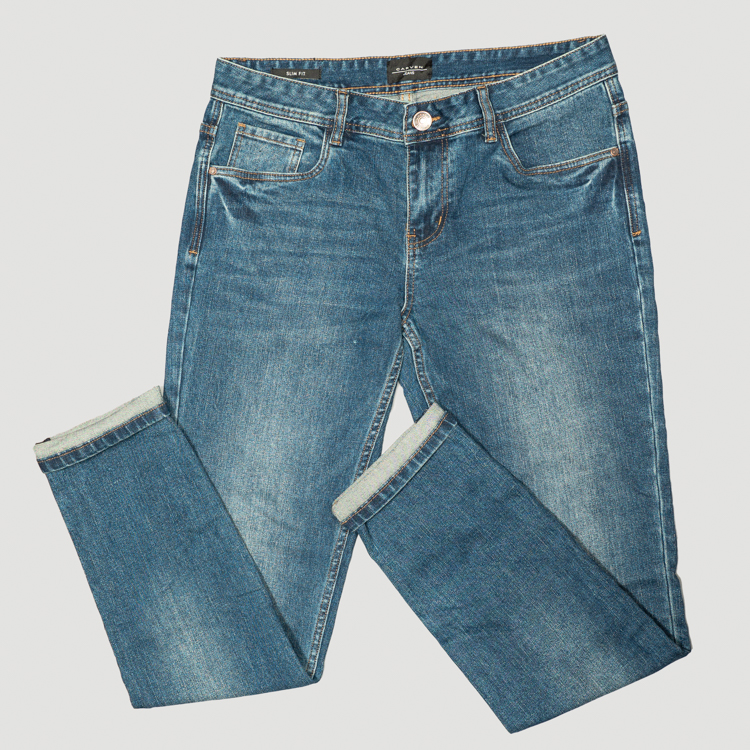 jeans azul estructura labrada marca carven slim 149884 AZUL 1