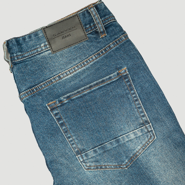 jeans azul estructura labrada marca carven slim 149884 AZUL 4