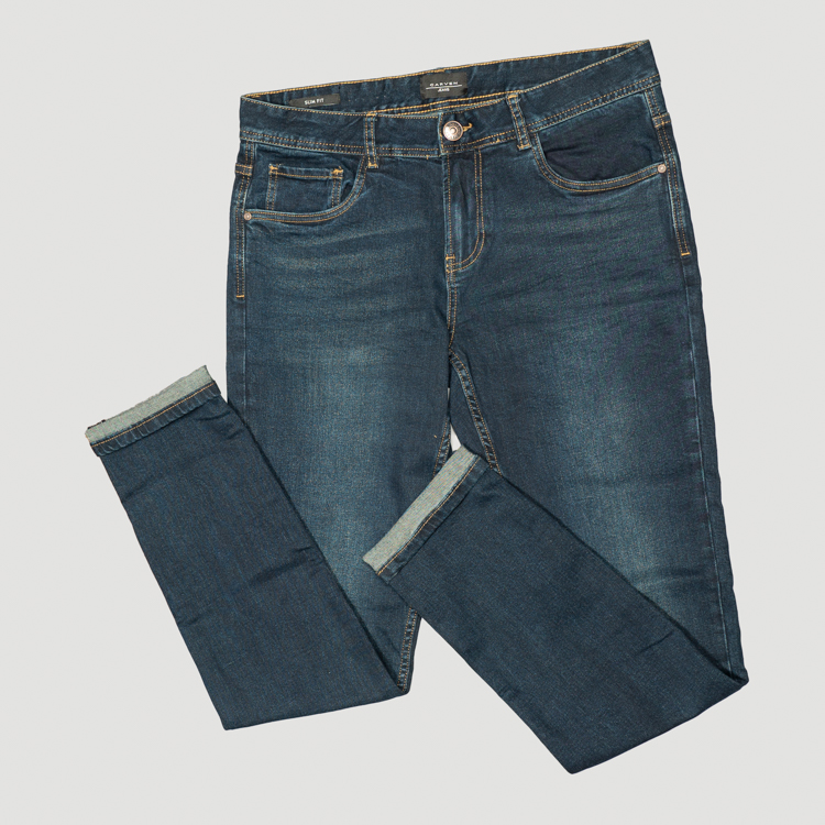 jeans azul estructura labrada marca carven slim 149890 306011 1