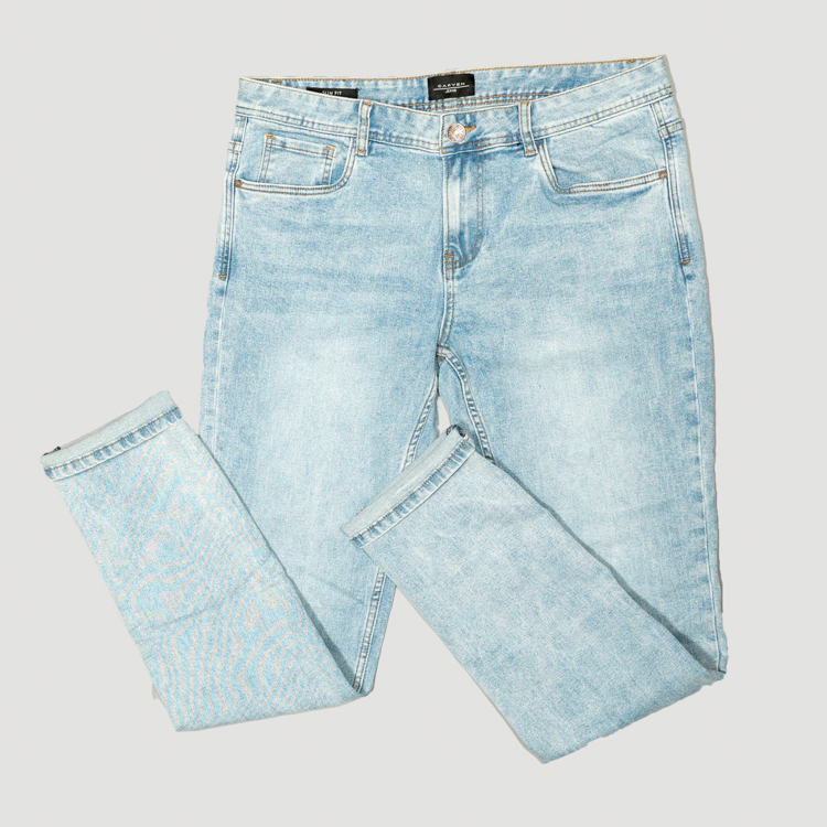 jeans azul estructura labrada marca carven slim 155625 AZUL 1