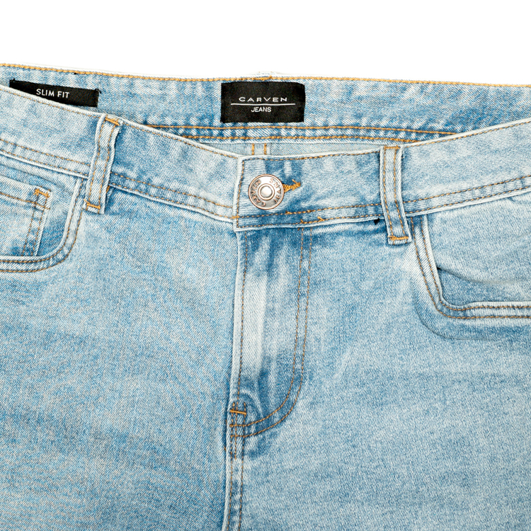 jeans azul estructura labrada marca carven slim 155625 AZUL 3