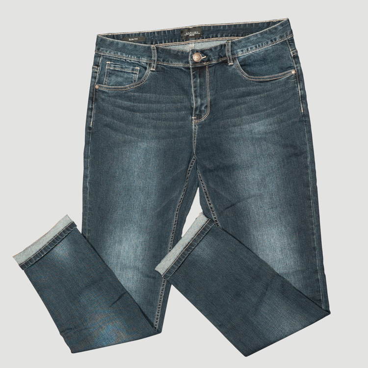jeans azul estructura labrada marca carven slim 155632 AZUL 1