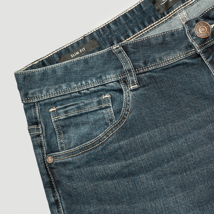jeans azul estructura labrada marca carven slim 155632 AZUL 2