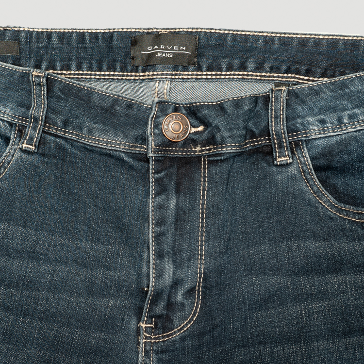 jeans azul estructura labrada marca carven slim 155632 AZUL 3