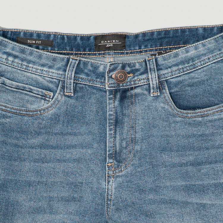 jeans celeste estructura plana marca carven slim 164029 CELESTE