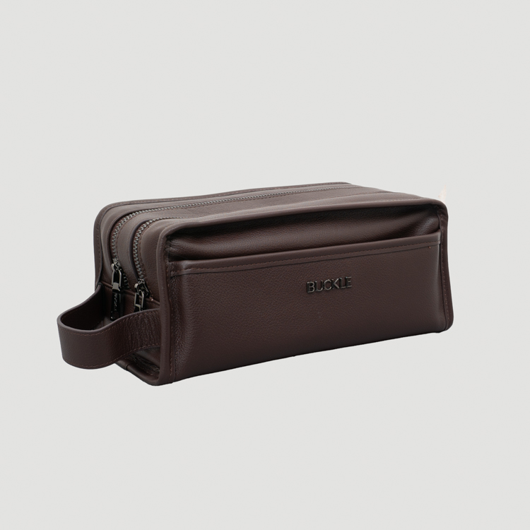 neceser caf diseno b sico con dobles cierres marca buckle cl sico 158742 CAFE 1