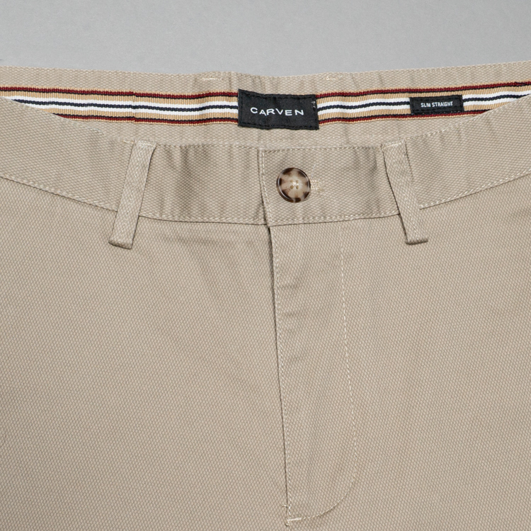 pantal n caf estructura labrada marca carven slim 153169 CAFE 3