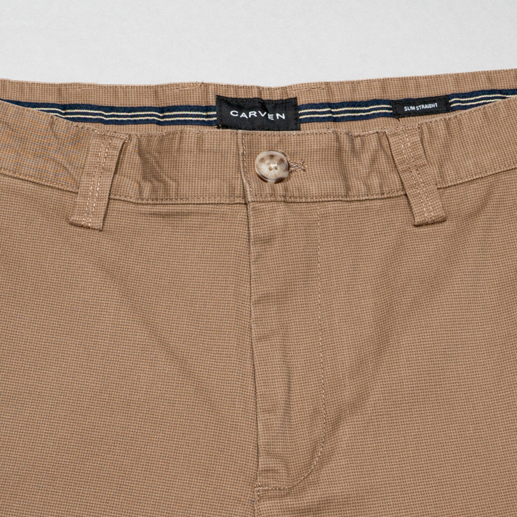 pantal n khaki estructura labrada marca carven slim 153183 KHAKI 3