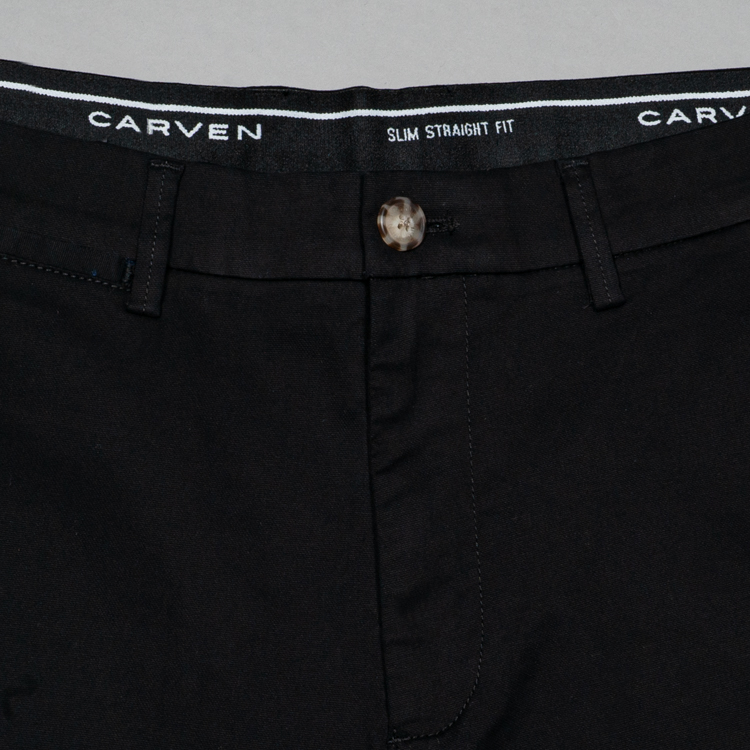 pantal n negro estructura plana marca carven slim 153148 NEGRO 3
