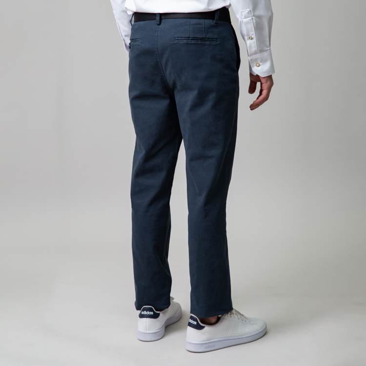 pantalon azul estructura plana lisa marca business casual slim 147805 AZUL 2