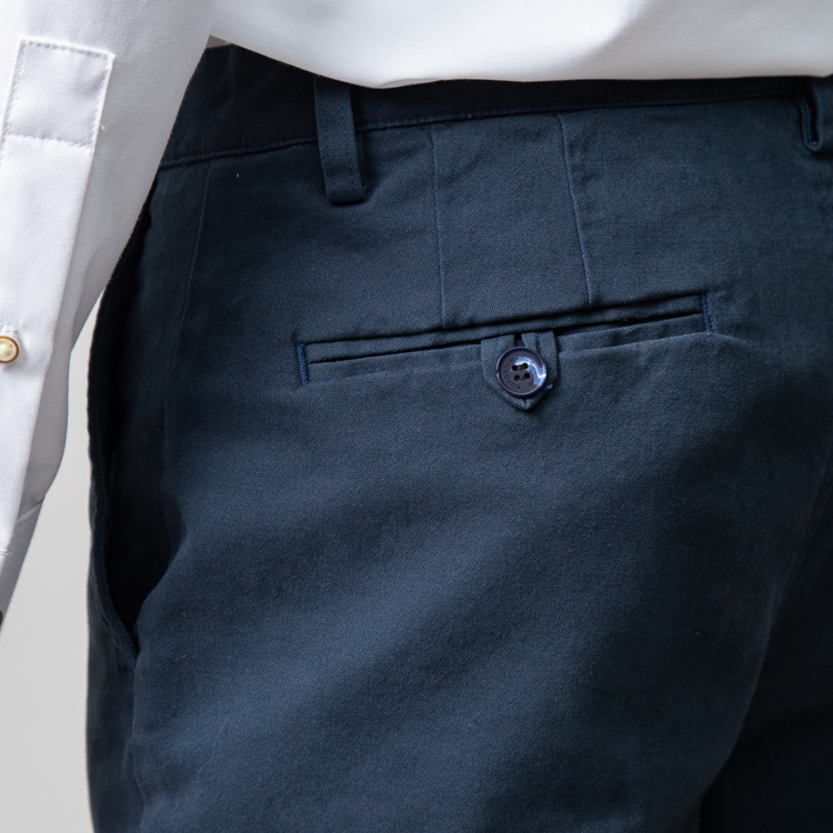 pantalon azul estructura plana lisa marca business casual slim 147805 AZUL 4