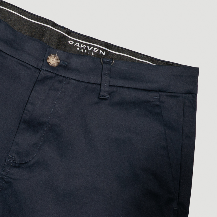 pantalon azul marino estructura plana marca carven slim 167111 AZUL MA