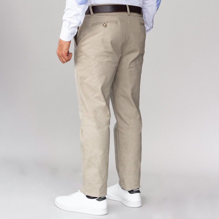 pantalon beige estructura plana lisa marca business casual cl sico 144377 BEIGE 2