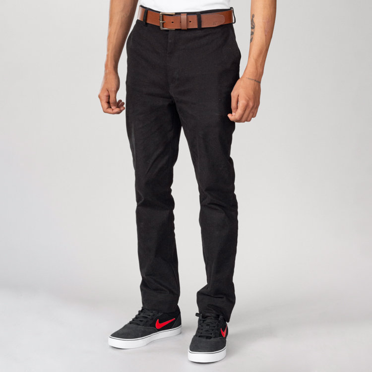 pantalon negro estructura plana lisa marca business casual cl sico 144385 368032 1