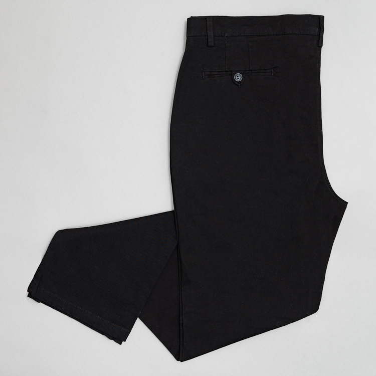 pantalon negro estructura plana lisa marca business casual slim 147803 NEGRO 1