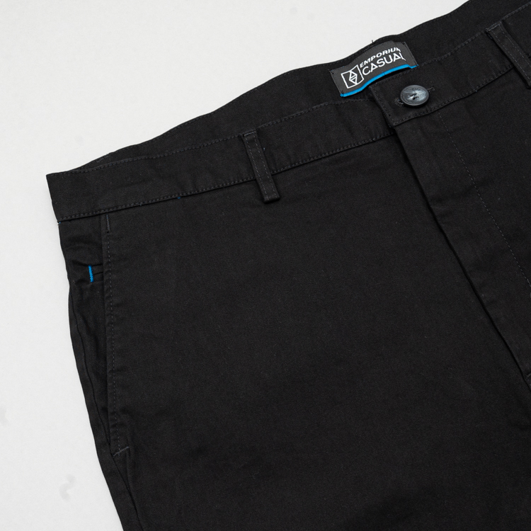 pantalon negro estructura plana lisa marca business casual slim 147803 NEGRO 4