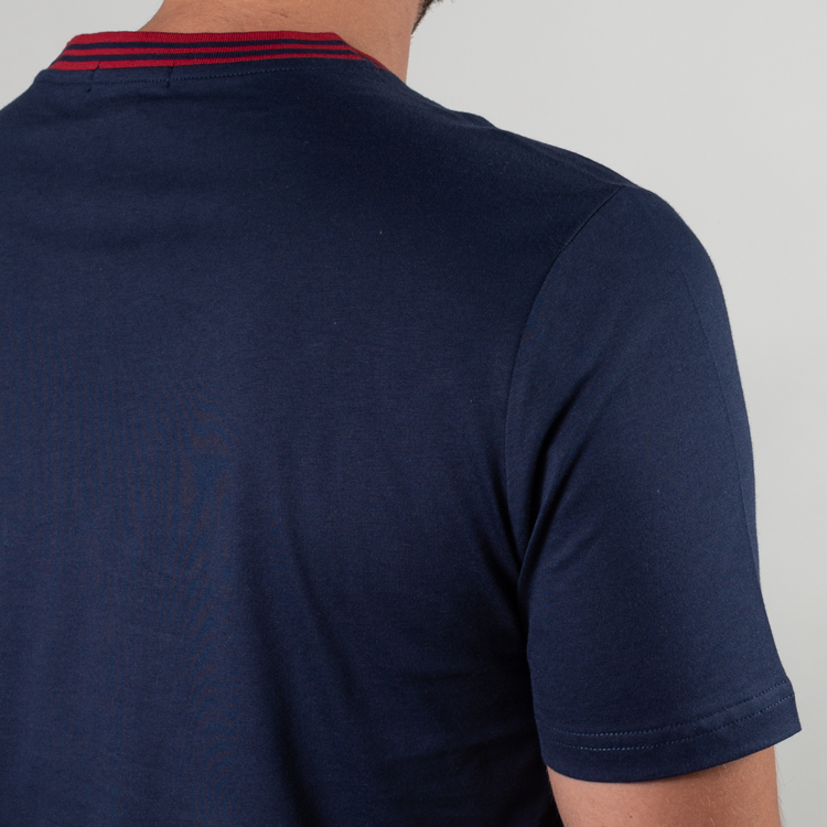 playera azul estructura contraste marca carven slim 150887 AZUL 3