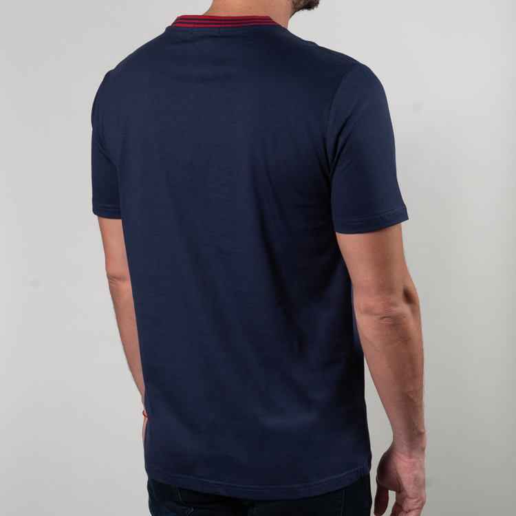 playera azul estructura contraste marca carven slim 150887 AZUL 4
