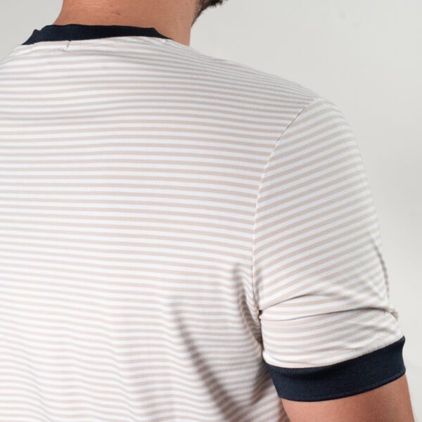 playera beige diseno de rayas marca carven slim 150911 BEIGE 4