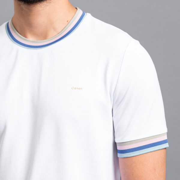 playera blanca estructura contraste marca carven slim 155817 BLANCO 2
