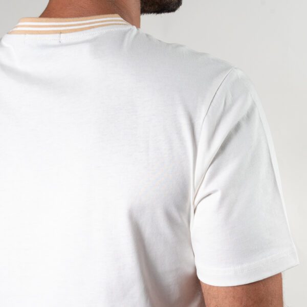 playera blanca estructura cuello contrastado marca carven slim 150891 BLANCO 3