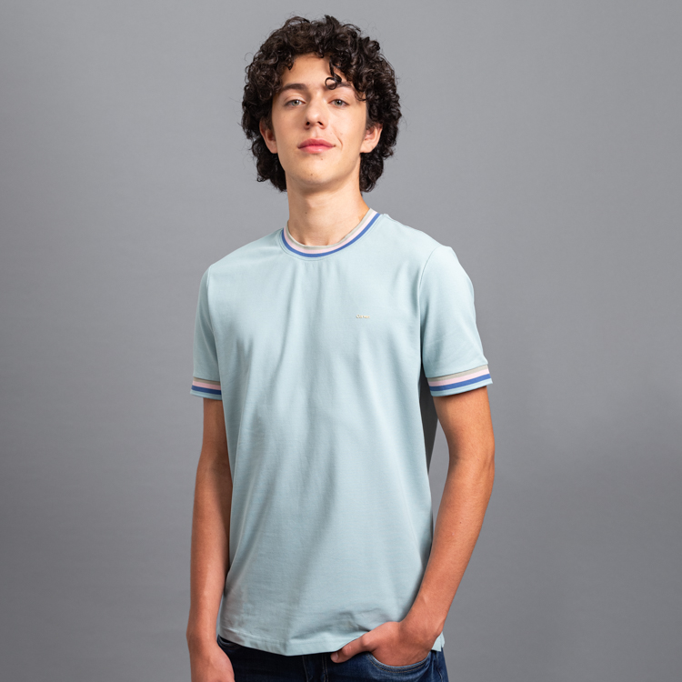 playera celeste estructura contraste marca carven slim 155818 CELESTE 1