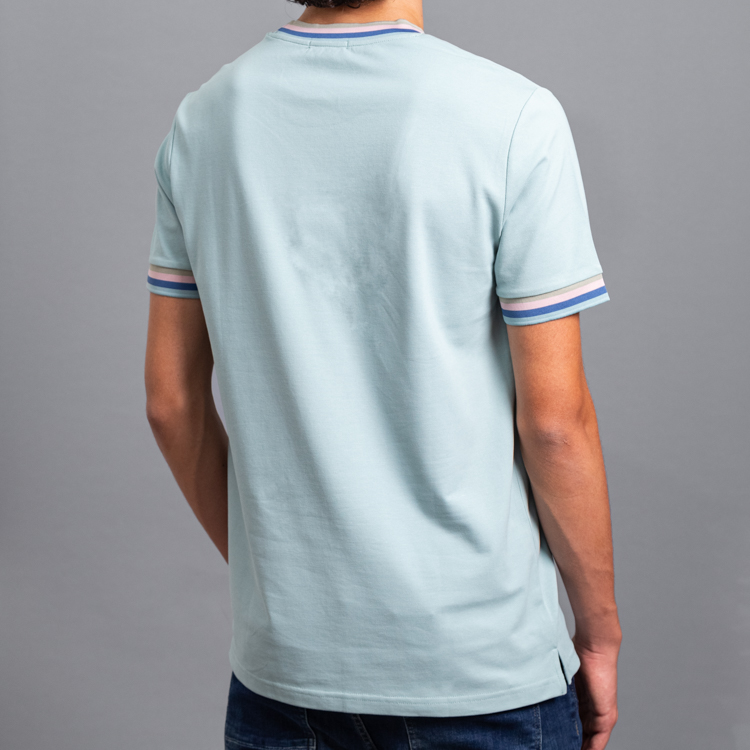 playera celeste estructura contraste marca carven slim 155818 CELESTE 3