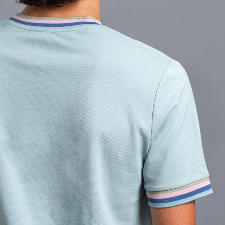 playera celeste estructura contraste marca carven slim 155818 CELESTE 4