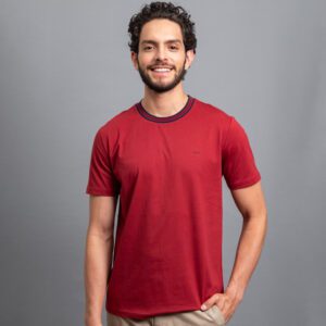 playera roja estructura plana marca carven slim 155803 296535 1