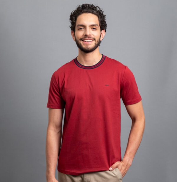 playera roja estructura plana marca carven slim 155803 296535 1