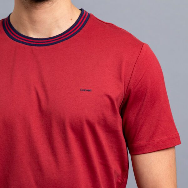 playera roja estructura plana marca carven slim 155803 296535 2