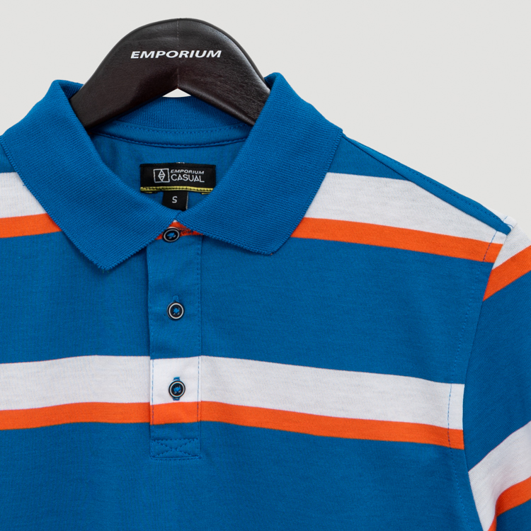 polo azul diseno lineal marca bcasual cl sico 147837 AZUL 2