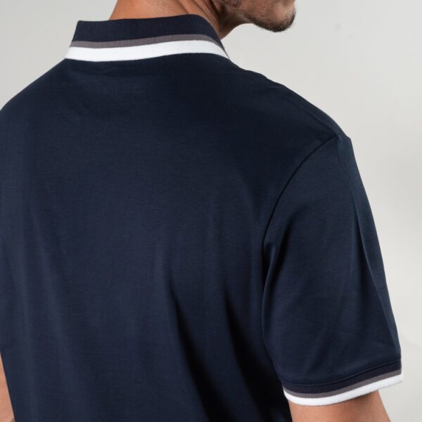 polo azul estructura contraste marca carven slim 150867 270495 3