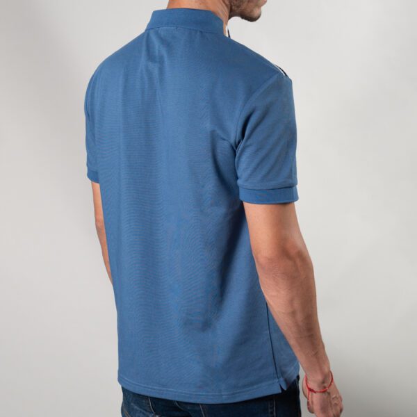 polo azul estructura doble franja marca carven slim 150795 270506 3