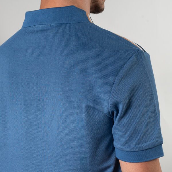 polo azul estructura doble franja marca carven slim 150795 270506 4